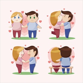 矢量爱情情人节情侣海报