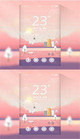 移动界面插画设计模版