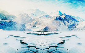 梦幻冰天雪地风景背景墙
