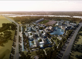 校园鸟瞰效果图