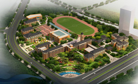 校园鸟瞰效果图