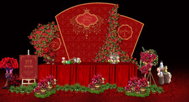 婚礼 主题婚礼 婚礼背景 红色