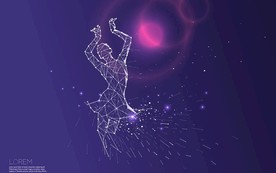 女士舞的粒子线和点