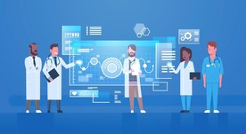 矢量医学博士创新技术研究插画