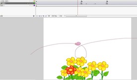 蝴蝶引导线从花丛中飞过5秒