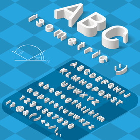 立体创意数字创意立体英文字体设