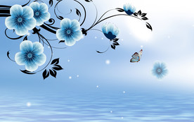 时尚梅花花藤3D电视背景墙