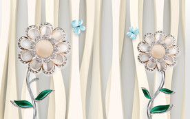 3D立体珠宝花卉背景墙