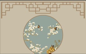 中式复古背景墙