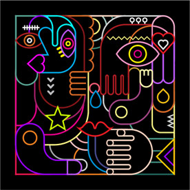 酒吧霓虹灯线条插画系列03