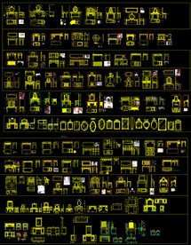 整木梳妆台CAD图集