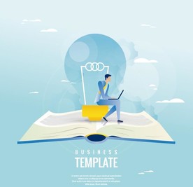 矢量学习读书在线教育培训插画