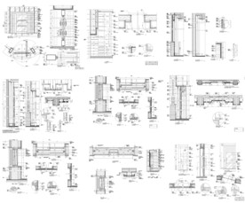 单开玻璃门施工图