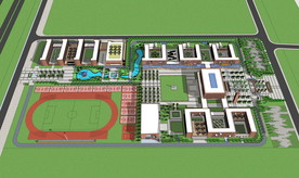 学校校园操场大广场教学楼体育馆