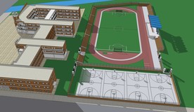 学校校园操场大广场教学楼体育馆