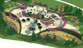 商业花园景观公园广场步行街模型