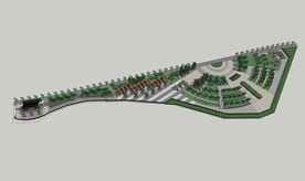 现代景观广场公园花园步行街模型