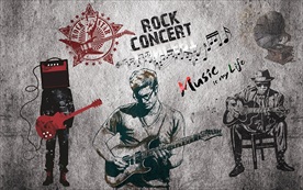 音乐主题摇滚背景墙装饰画