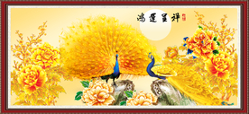 孔雀牡丹图
