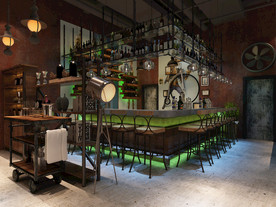 欧美酒吧复古吧台设计