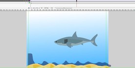 鲨鱼在水滴游过的动画5秒