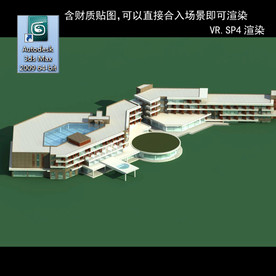 写字楼 现代办公楼 建筑模型图