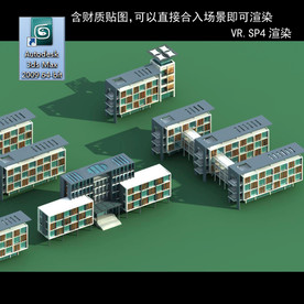 写字楼 现代办公楼 建筑模型图