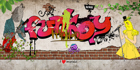 摇滚涂鸦工装背景墙