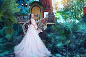 梦幻 光晕 烟雾 木屋 羽毛