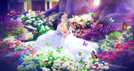 梦幻 蝴蝶 光晕 森林 花 草