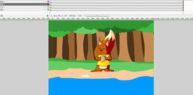 松鼠在河边吃松果5秒动画