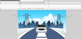 汽车经过电塔6秒动画