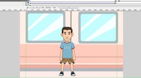 在地铁中走过坐下的动画6秒