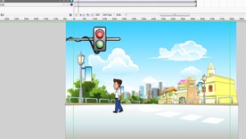 男人走路经过红绿路口10秒