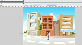 少女走路经过街道10秒