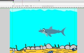 温和的鲨鱼在水里游泳9秒动画