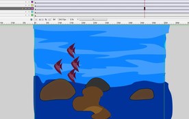 水里鱼群游泳动画6秒