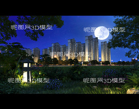 小区夜景动画