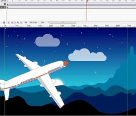 飞机在夜幕下飞翔6秒动画