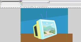 打斜摆放的电视画面5秒