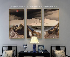 线条山水画 大型山水装饰画