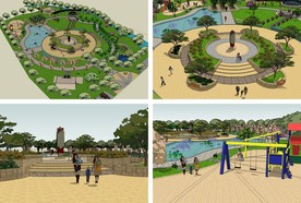 城市景观公园花园游园儿童游乐园