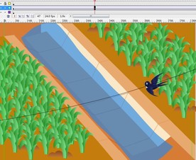 农作物稻田上燕子飞过6秒