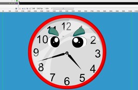 红色钟表眨眼睛动画6秒