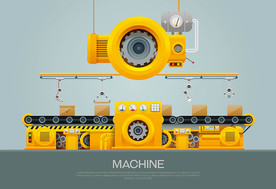 工厂工作间矢量插画