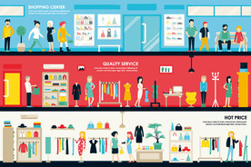 服装店矢量插画