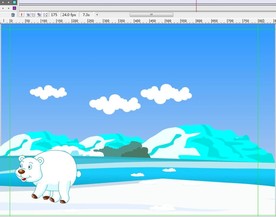 北极熊在北极野外行走10秒动画