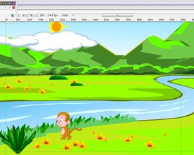 小猴子到河边散步动画11秒动态