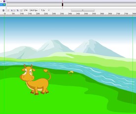 草原牛在小溪边走过10秒