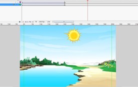 山河中太阳出来河边动画6秒